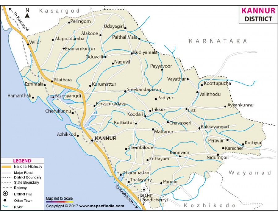 kannur tourist map